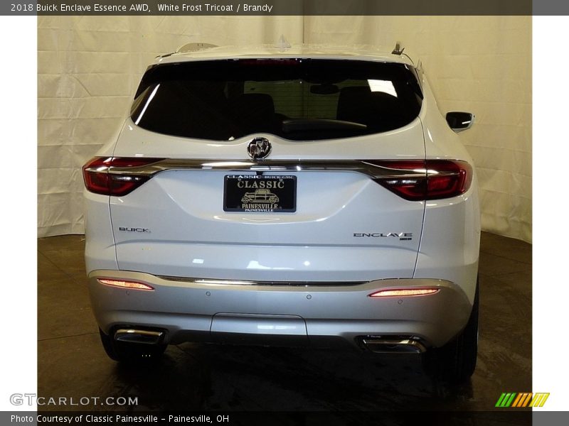 White Frost Tricoat / Brandy 2018 Buick Enclave Essence AWD