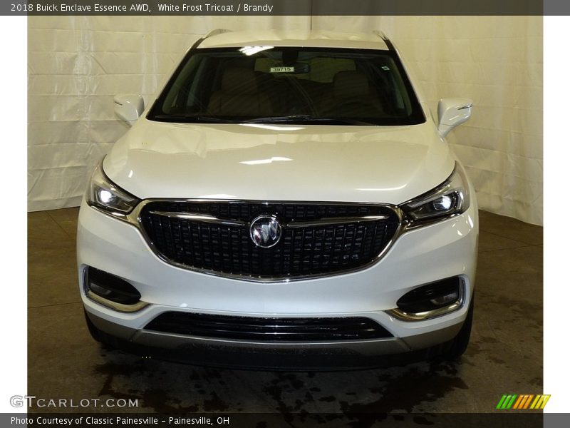 White Frost Tricoat / Brandy 2018 Buick Enclave Essence AWD