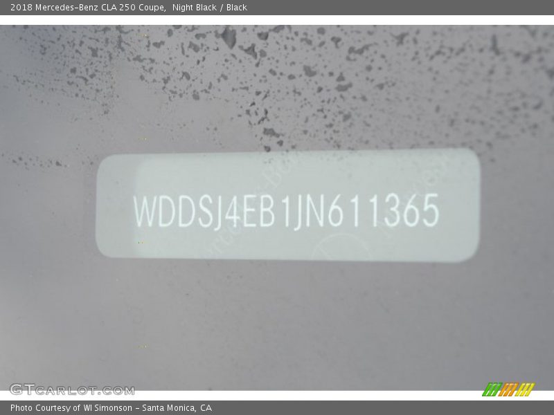 Night Black / Black 2018 Mercedes-Benz CLA 250 Coupe