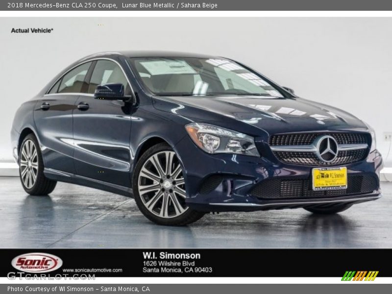 Lunar Blue Metallic / Sahara Beige 2018 Mercedes-Benz CLA 250 Coupe