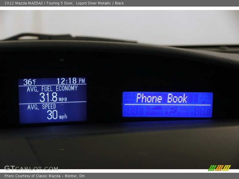 Liquid Silver Metallic / Black 2012 Mazda MAZDA3 i Touring 5 Door