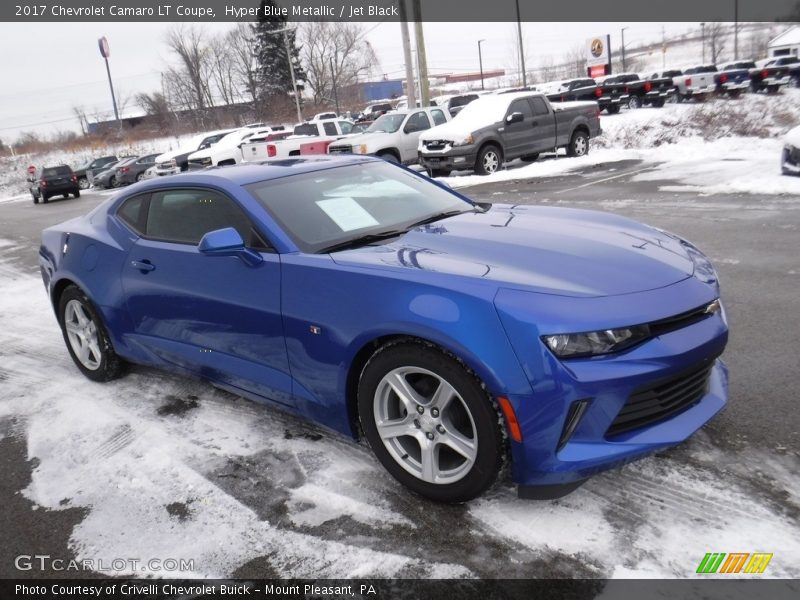Hyper Blue Metallic / Jet Black 2017 Chevrolet Camaro LT Coupe