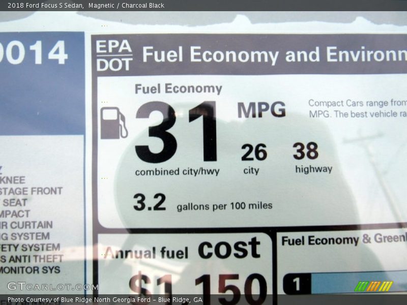 Magnetic / Charcoal Black 2018 Ford Focus S Sedan