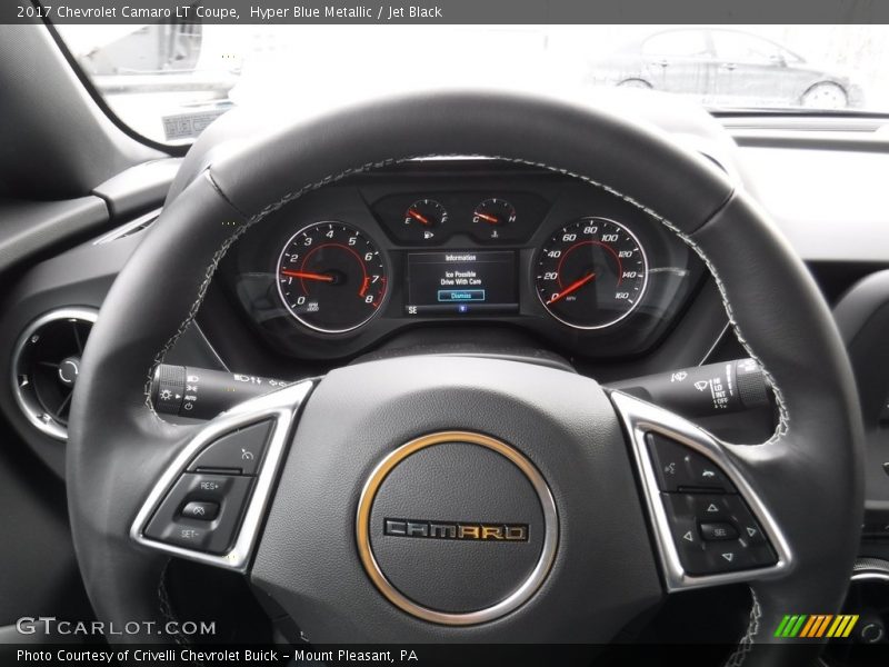 Hyper Blue Metallic / Jet Black 2017 Chevrolet Camaro LT Coupe