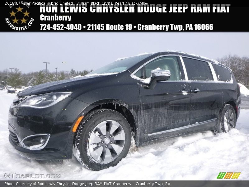 Brilliant Black Crystal Pearl / Black/Alloy 2018 Chrysler Pacifica Hybrid Limited