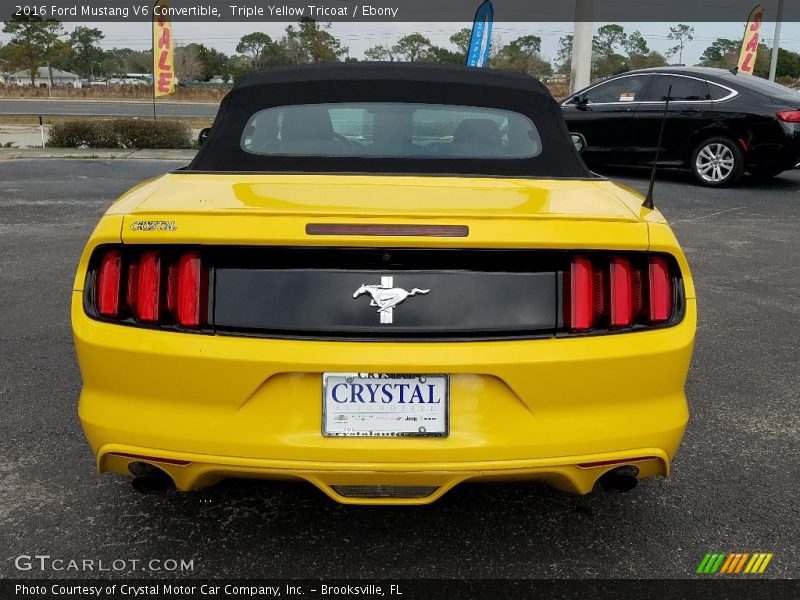 Triple Yellow Tricoat / Ebony 2016 Ford Mustang V6 Convertible
