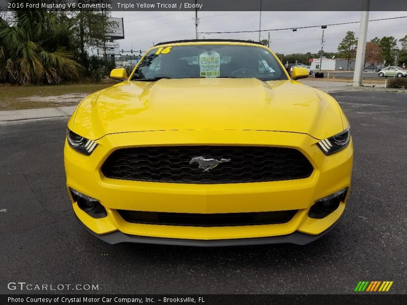 Triple Yellow Tricoat / Ebony 2016 Ford Mustang V6 Convertible