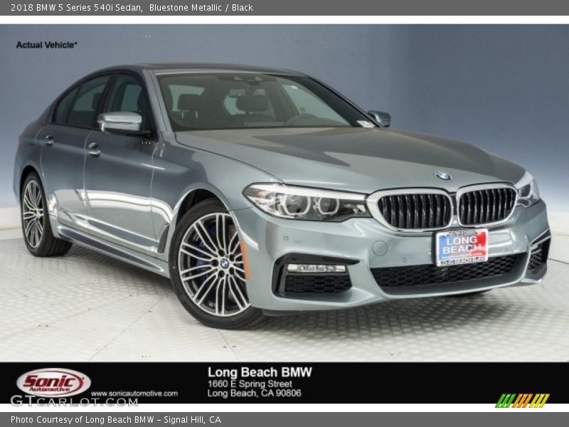 Bluestone Metallic / Black 2018 BMW 5 Series 540i Sedan
