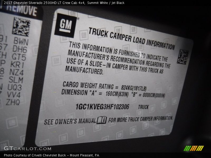 Summit White / Jet Black 2017 Chevrolet Silverado 2500HD LT Crew Cab 4x4