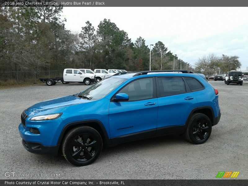 Hydro Blue Pearl / Black 2018 Jeep Cherokee Latitude