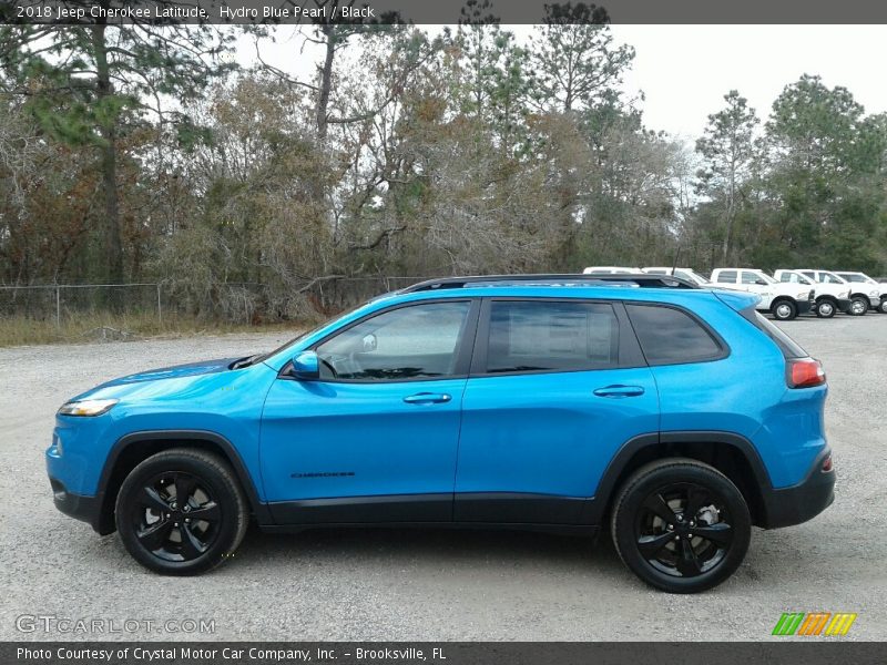 Hydro Blue Pearl / Black 2018 Jeep Cherokee Latitude