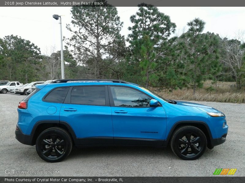 Hydro Blue Pearl / Black 2018 Jeep Cherokee Latitude