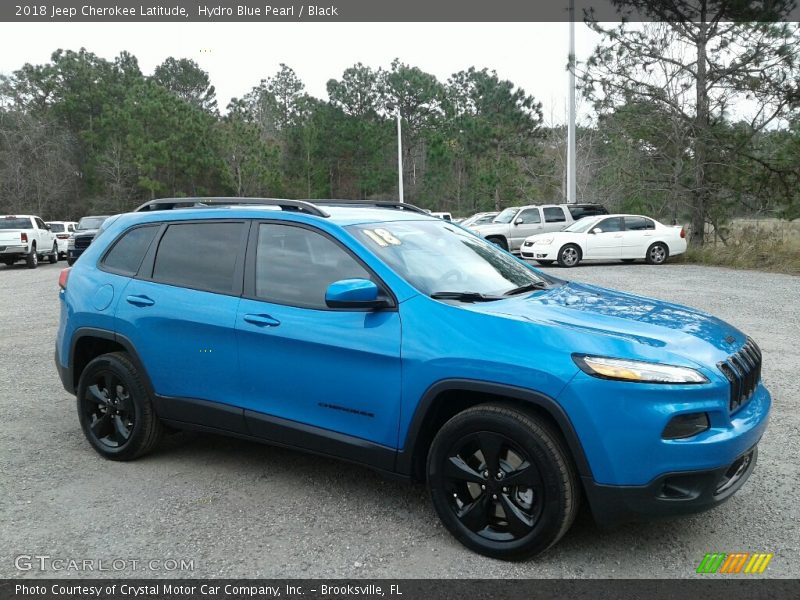 Hydro Blue Pearl / Black 2018 Jeep Cherokee Latitude