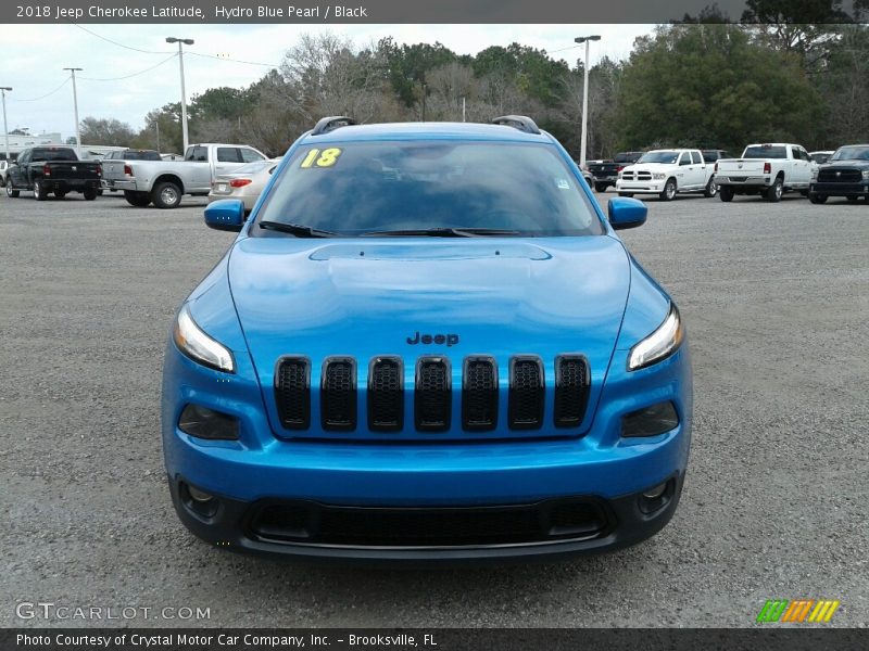 Hydro Blue Pearl / Black 2018 Jeep Cherokee Latitude