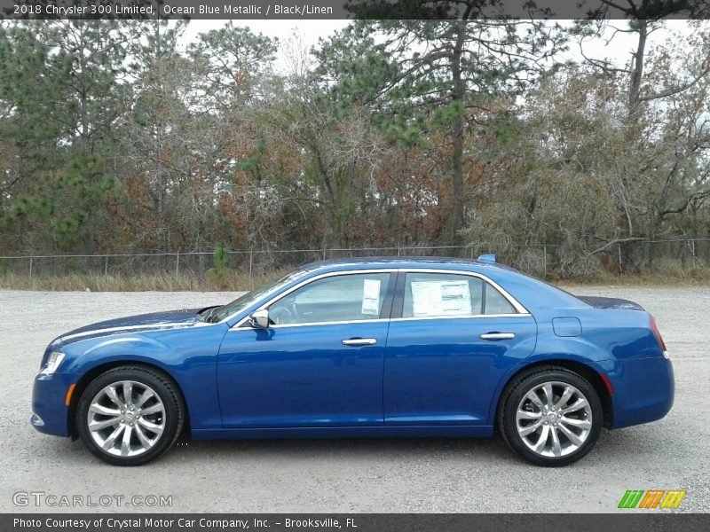 Ocean Blue Metallic / Black/Linen 2018 Chrysler 300 Limited