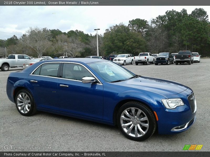 Ocean Blue Metallic / Black/Linen 2018 Chrysler 300 Limited