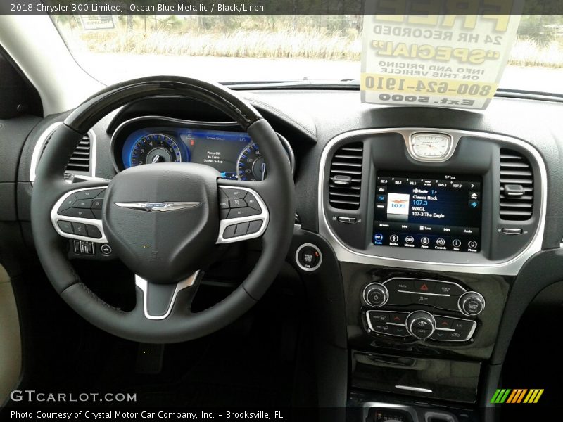 Ocean Blue Metallic / Black/Linen 2018 Chrysler 300 Limited