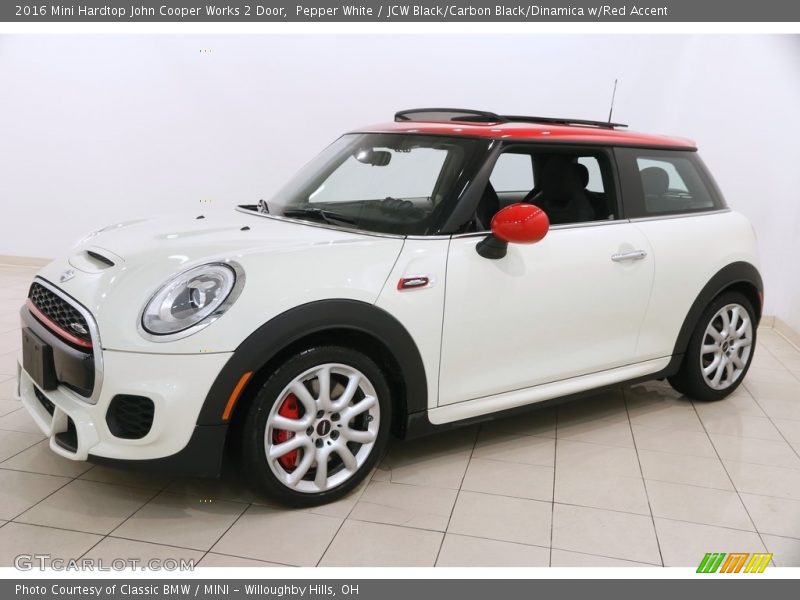 Pepper White / JCW Black/Carbon Black/Dinamica w/Red Accent 2016 Mini Hardtop John Cooper Works 2 Door