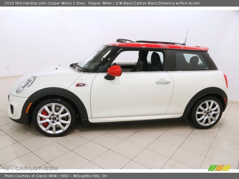 Pepper White / JCW Black/Carbon Black/Dinamica w/Red Accent 2016 Mini Hardtop John Cooper Works 2 Door