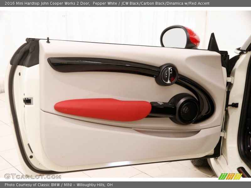 Pepper White / JCW Black/Carbon Black/Dinamica w/Red Accent 2016 Mini Hardtop John Cooper Works 2 Door