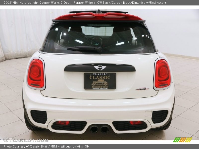 Pepper White / JCW Black/Carbon Black/Dinamica w/Red Accent 2016 Mini Hardtop John Cooper Works 2 Door