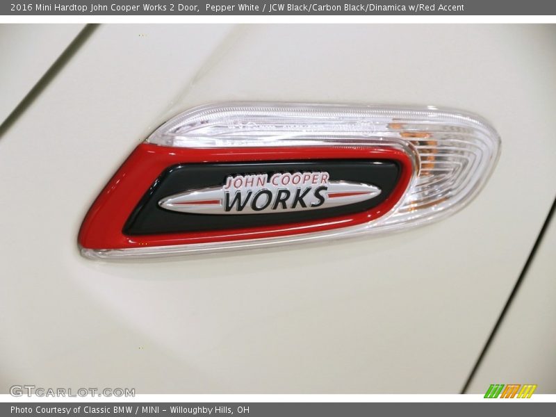 Pepper White / JCW Black/Carbon Black/Dinamica w/Red Accent 2016 Mini Hardtop John Cooper Works 2 Door