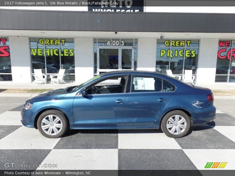 Silk Blue Metallic / Black/Palladium Gray 2017 Volkswagen Jetta S