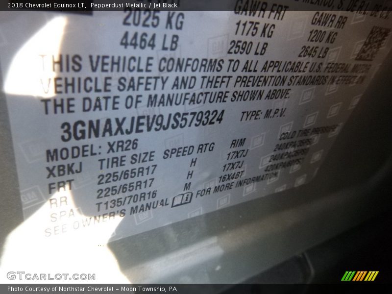 Pepperdust Metallic / Jet Black 2018 Chevrolet Equinox LT