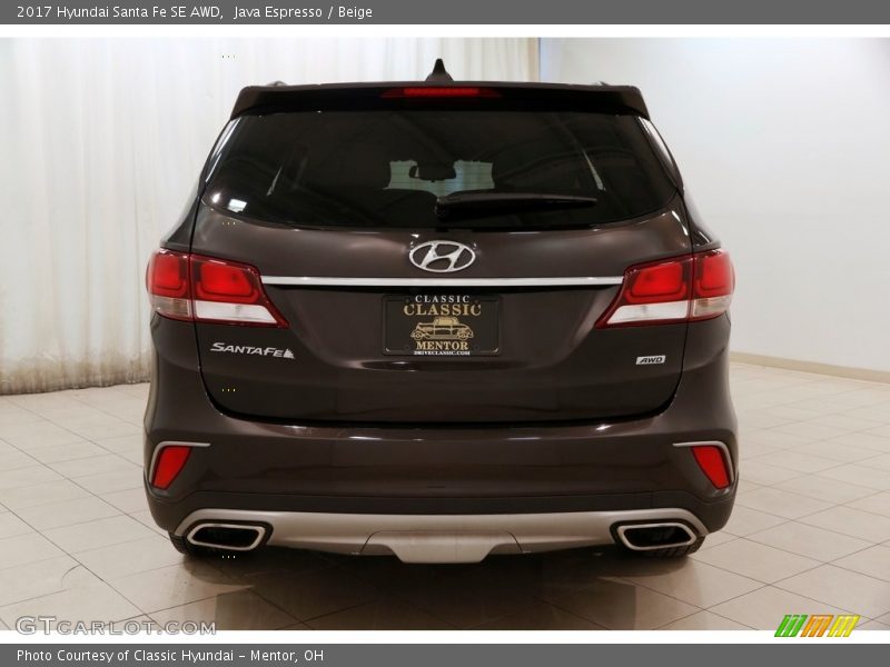 Java Espresso / Beige 2017 Hyundai Santa Fe SE AWD