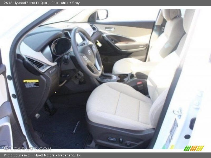 Pearl White / Gray 2018 Hyundai Santa Fe Sport