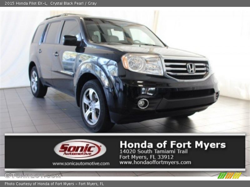 Crystal Black Pearl / Gray 2015 Honda Pilot EX-L