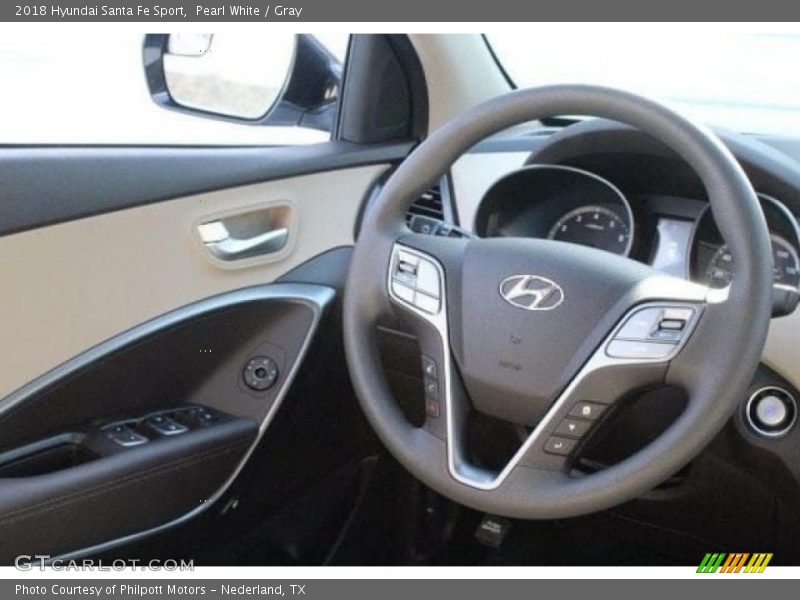Pearl White / Gray 2018 Hyundai Santa Fe Sport