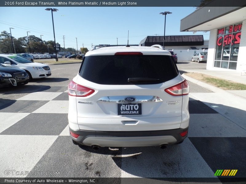 White Platinum Metallic / Medium Light Stone 2016 Ford Escape Titanium