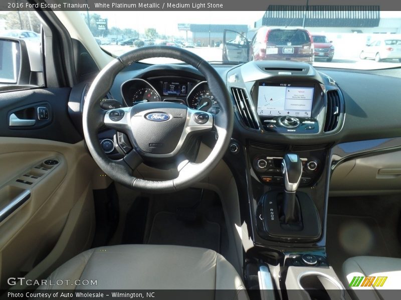 White Platinum Metallic / Medium Light Stone 2016 Ford Escape Titanium