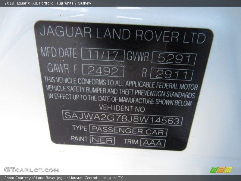 NER - 2018 Jaguar XJ XJL Portfolio