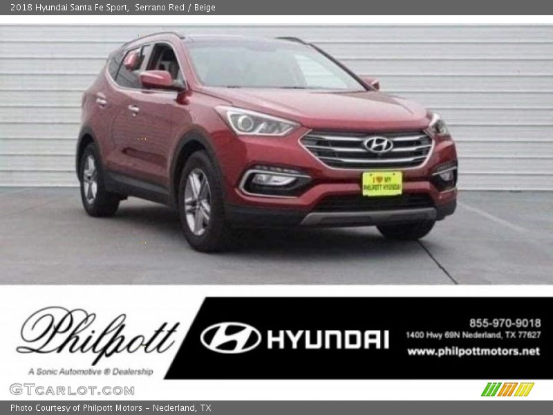 Serrano Red / Beige 2018 Hyundai Santa Fe Sport