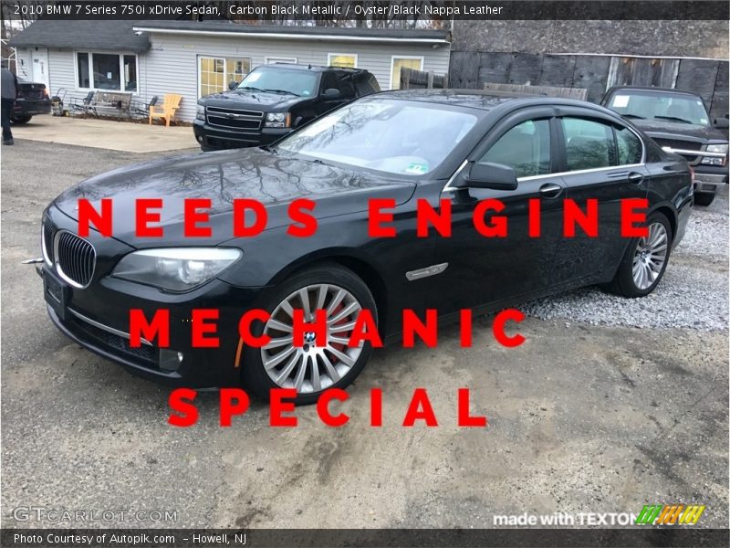 Carbon Black Metallic / Oyster/Black Nappa Leather 2010 BMW 7 Series 750i xDrive Sedan