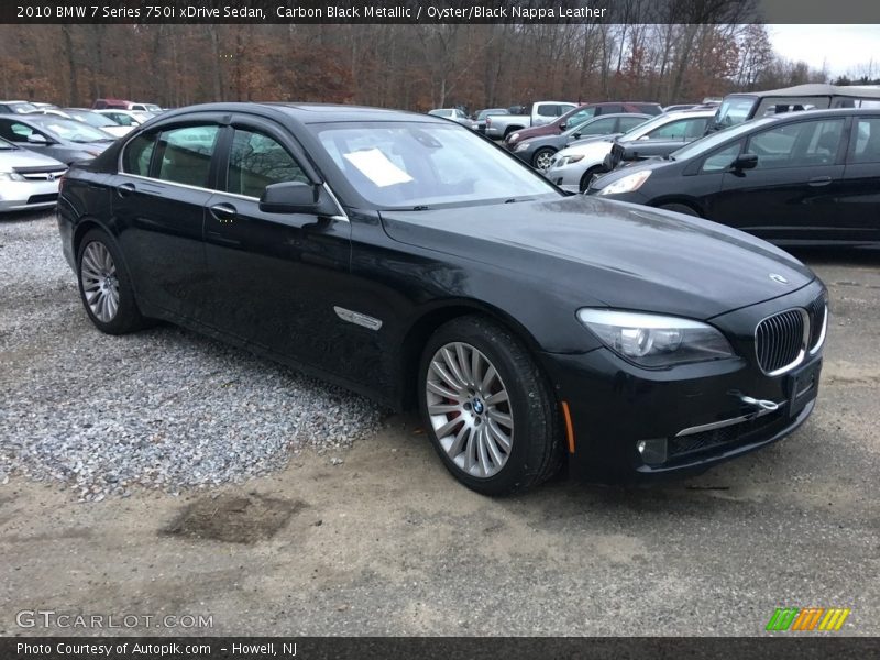 Carbon Black Metallic / Oyster/Black Nappa Leather 2010 BMW 7 Series 750i xDrive Sedan