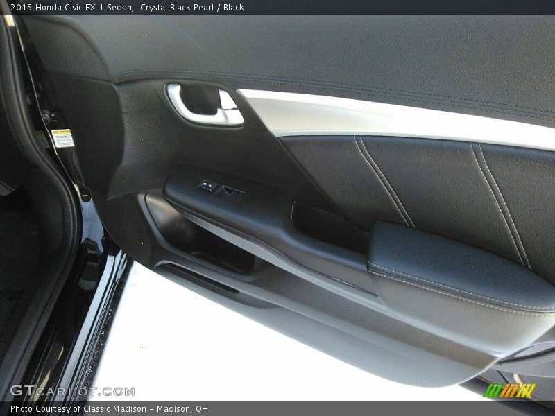 Crystal Black Pearl / Black 2015 Honda Civic EX-L Sedan
