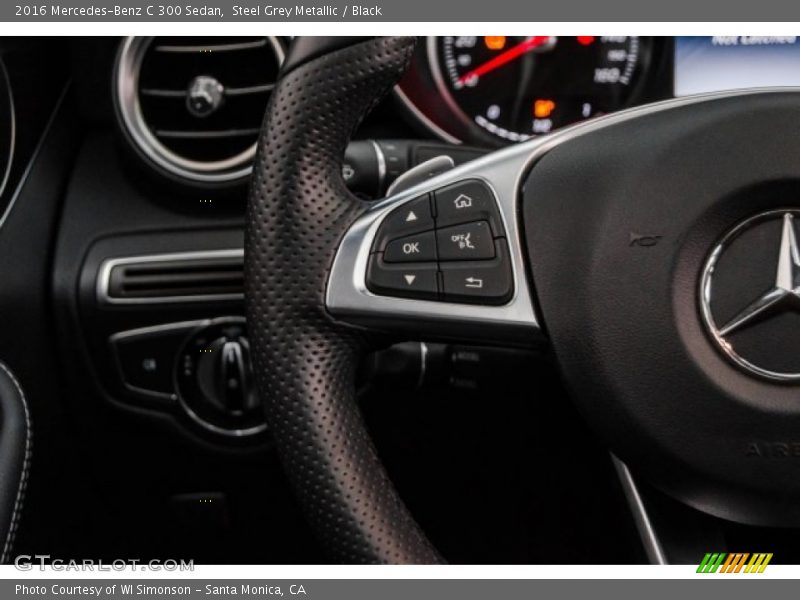 Steel Grey Metallic / Black 2016 Mercedes-Benz C 300 Sedan