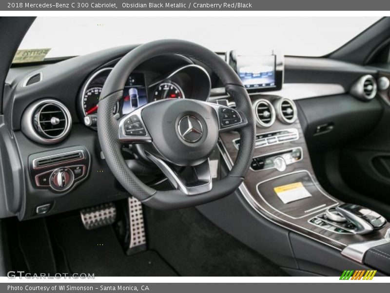 Obsidian Black Metallic / Cranberry Red/Black 2018 Mercedes-Benz C 300 Cabriolet
