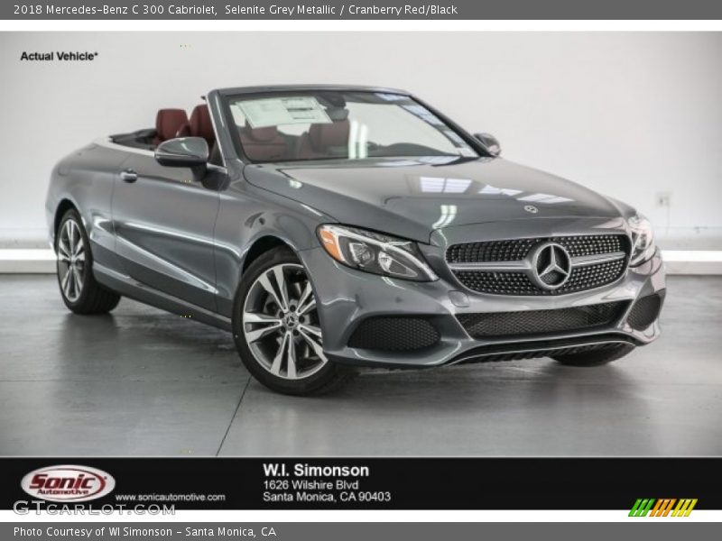 Selenite Grey Metallic / Cranberry Red/Black 2018 Mercedes-Benz C 300 Cabriolet
