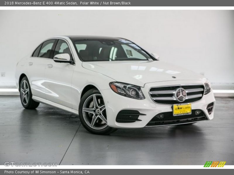 Polar White / Nut Brown/Black 2018 Mercedes-Benz E 400 4Matic Sedan