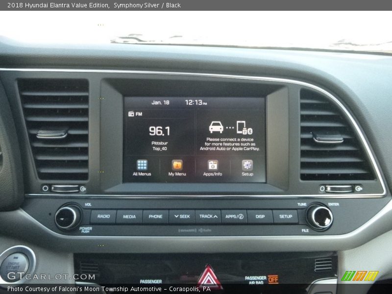 Symphony Silver / Black 2018 Hyundai Elantra Value Edition
