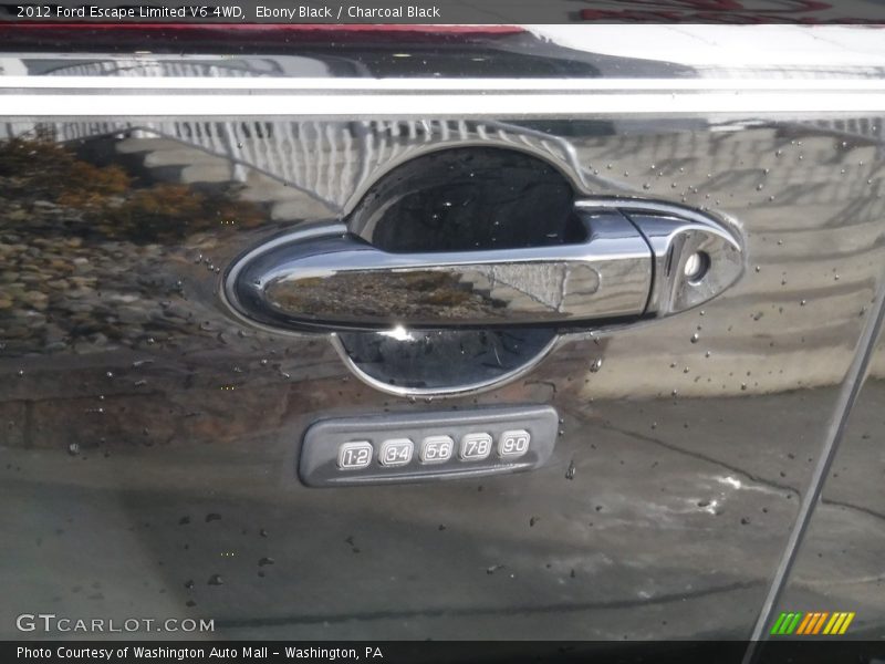 Ebony Black / Charcoal Black 2012 Ford Escape Limited V6 4WD