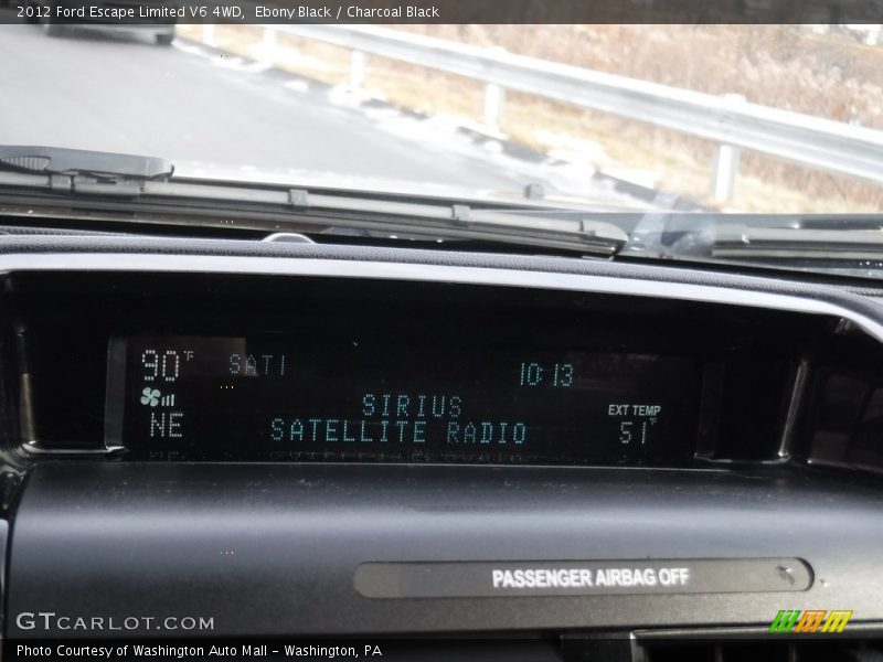 Ebony Black / Charcoal Black 2012 Ford Escape Limited V6 4WD