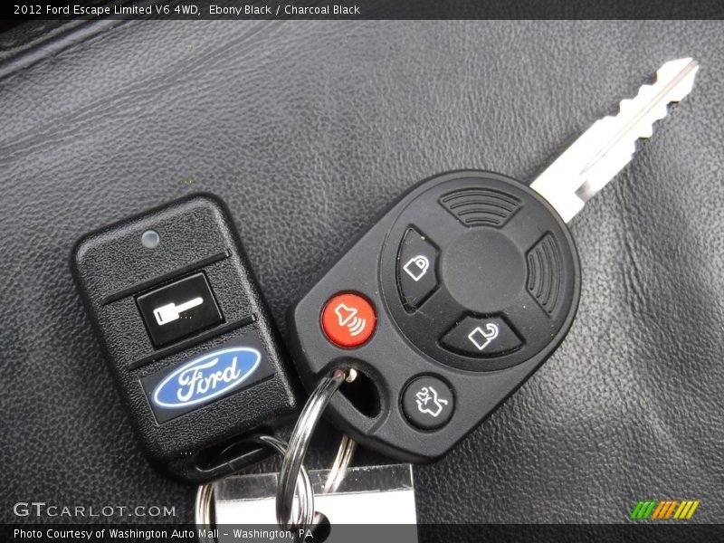 Ebony Black / Charcoal Black 2012 Ford Escape Limited V6 4WD
