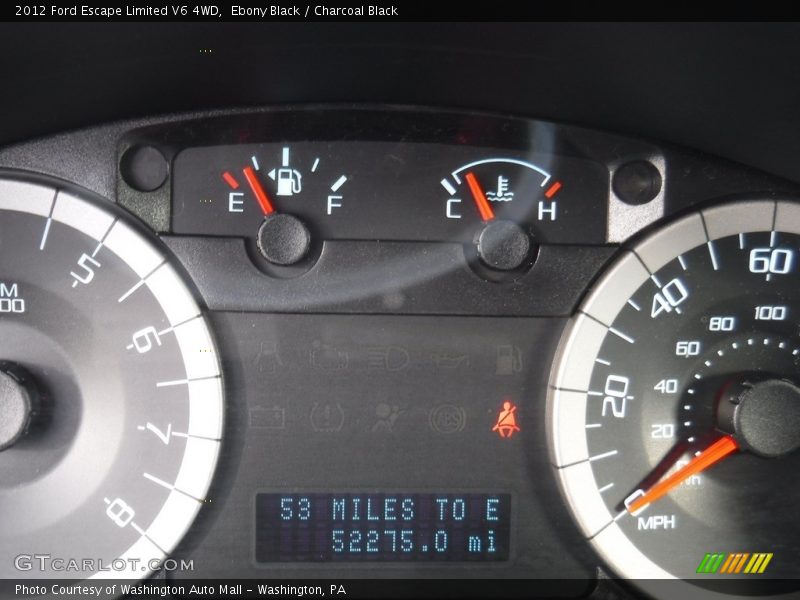 Ebony Black / Charcoal Black 2012 Ford Escape Limited V6 4WD