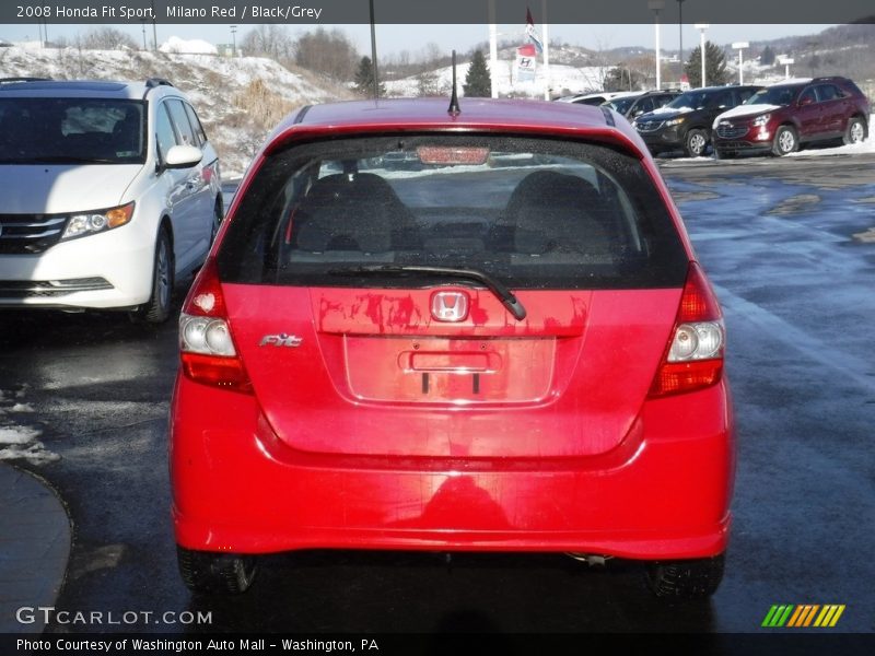 Milano Red / Black/Grey 2008 Honda Fit Sport