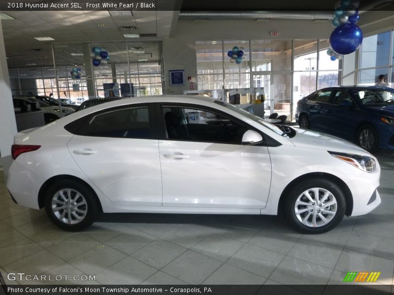 Frost White Pearl / Black 2018 Hyundai Accent SEL